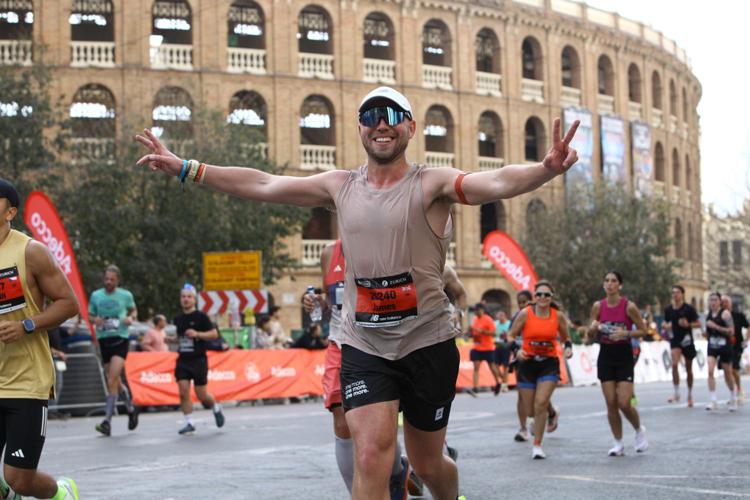 Coach James runs a marathon with joy